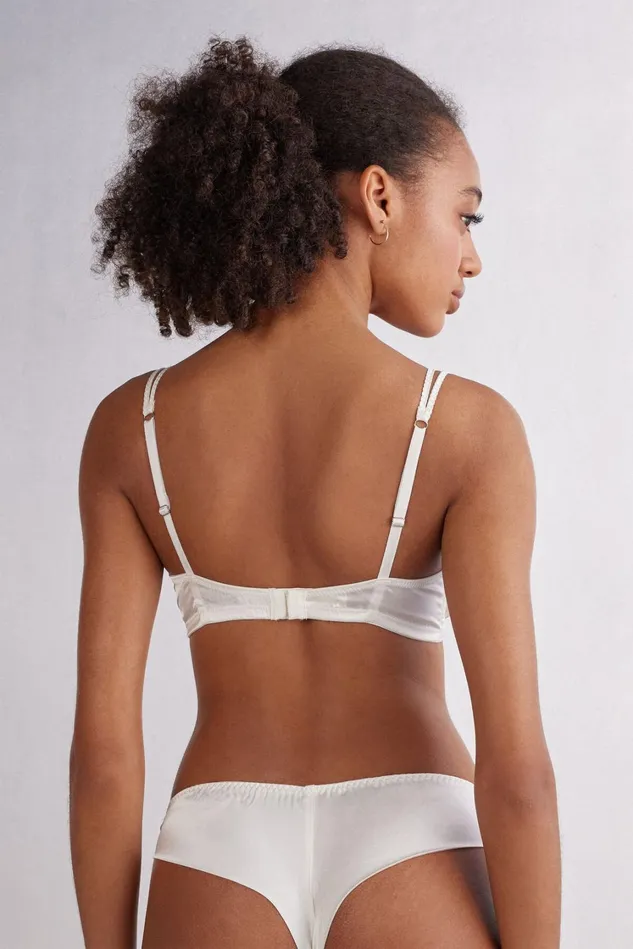 Intimissimi NonPadded Women Emma Refined Everyday Bralette Triangle Bra In Silk Ivory 2127 8211 Talc White