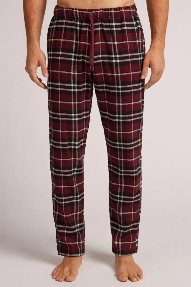 Intimissimi Pants Men Burgundy Check Print Brushed Cotton Cloth Pants Burgundy 735j 8211 Check Burgundy Intimissimi Pants Men Burgundy Check Print Brushed Cotton Cloth Pants Burgundy 735j 8211 Check Burgundy
