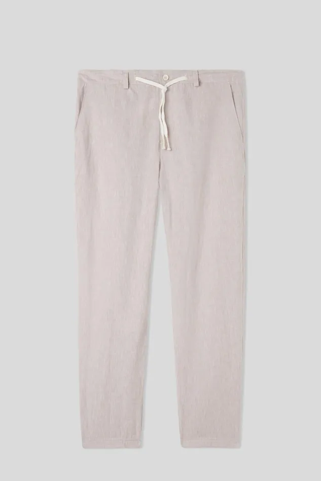 Intimissimi Pants Men Full Length Linen And Cotton Pants Natural 917i 8211 Linen White