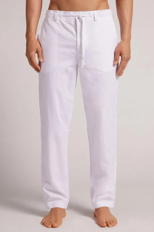 Intimissimi Pants Men Full Length Linen And Cotton Pants White 001 8211 White Intimissimi Pants Men Full Length Linen And Cotton Pants White 001 8211 White