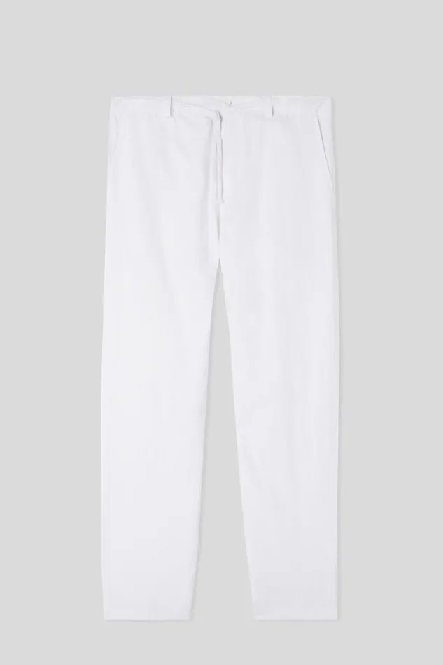 Intimissimi Pants Men Full Length Linen And Cotton Pants White 001 8211 White