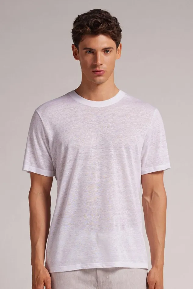 Intimissimi TShirts Polos Men Linen TShirt White 001 8211 White