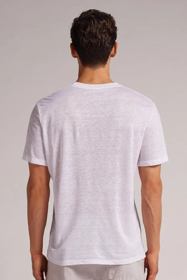 Intimissimi TShirts Polos Men Linen TShirt White 001 8211 White