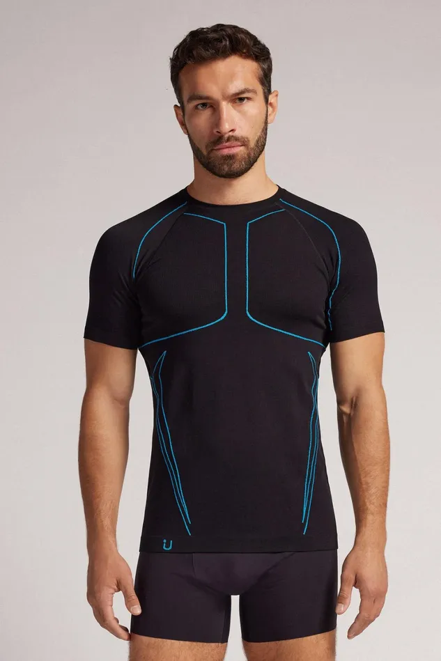 Intimissimi TShirts Polos Men Short Sleeve Technical Sport Top Black 019 8211 Black Intimissimi TShirts Polos Men Short Sleeve Technical Sport Top Black 019 8211 Black
