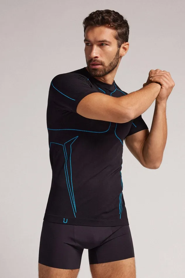 Intimissimi TShirts Polos Men Short Sleeve Technical Sport Top Black 019 8211 Black