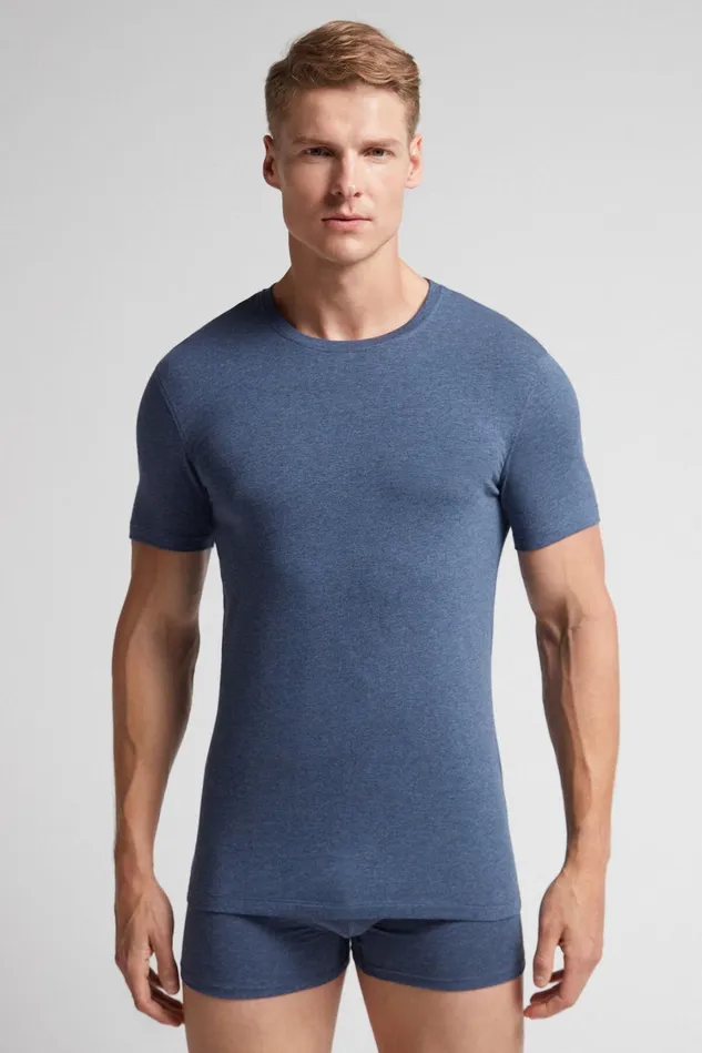 Intimissimi TShirts Polos Men Stretch Superior Cotton TShirt Blue 5210 8211 Denim Blue Blend Intimissimi TShirts Polos Men Stretch Superior Cotton TShirt Blue 5210 8211 Denim Blue Blend