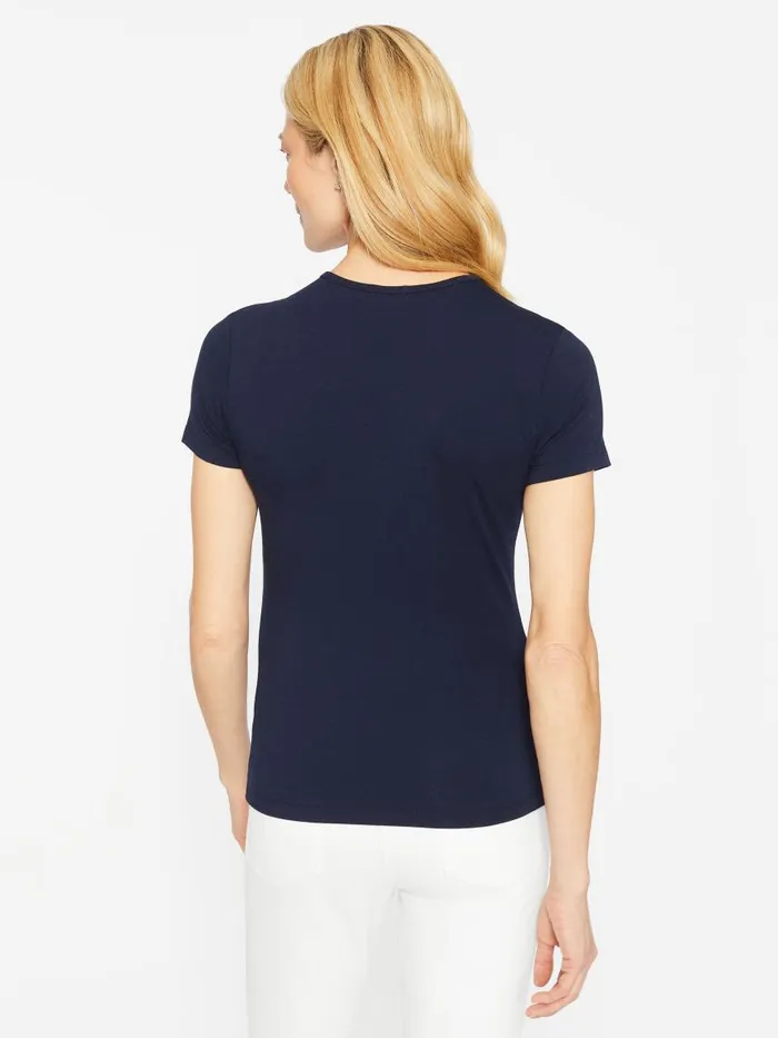 JMcLaughlin Allie Cap Sleeve Tee Navy Women Shirts and Tops JMcLaughlin Allie Cap Sleeve Tee Navy Women Shirts and Tops