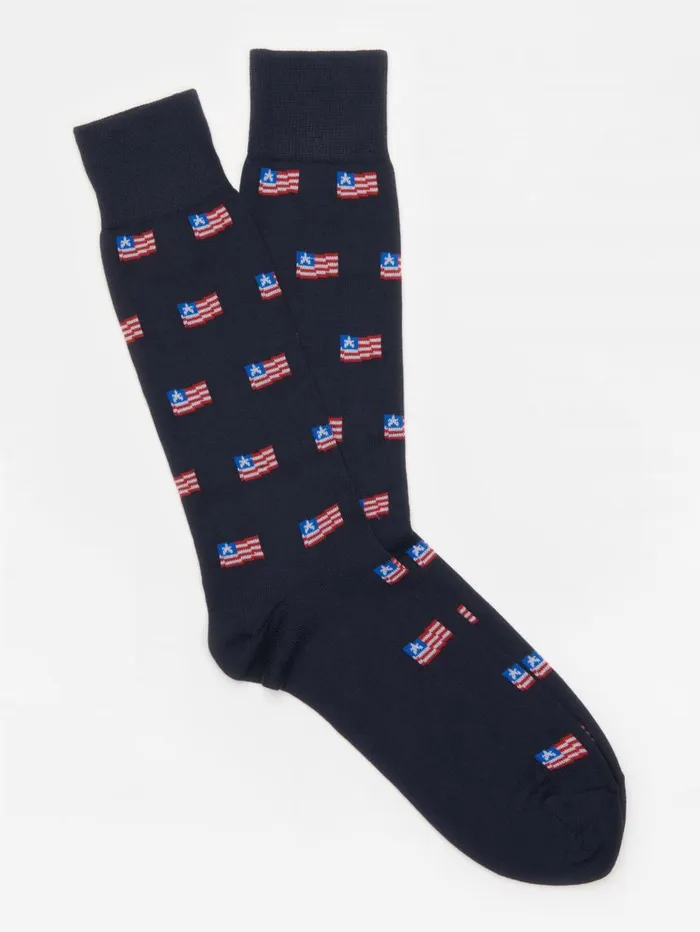 JMcLaughlin American Flag Socks Navy Men Socks