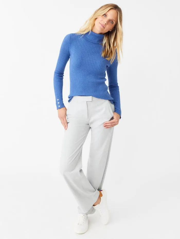 JMcLaughlin Arlette Turtleneck Heather Chambray Women Sweaters JMcLaughlin Arlette Turtleneck Heather Chambray Women Sweaters