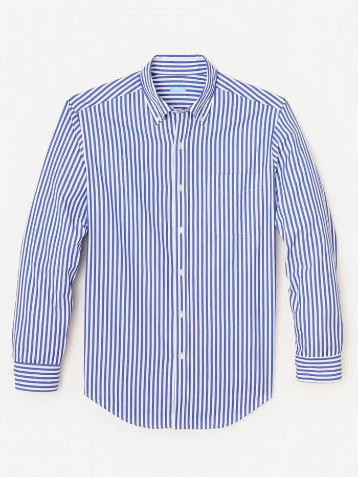 JMcLaughlin Collis Classic Fit Shirt In Bengal Stripe Royal Bluewhite Men Shirts JMcLaughlin Collis Classic Fit Shirt In Bengal Stripe Royal Bluewhite Men Shirts
