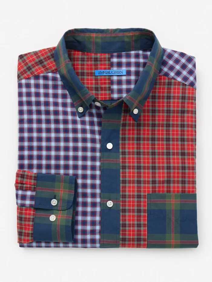JMcLaughlin Collis Classic Fit Shirt In Plaid Multi Color Men Shirts