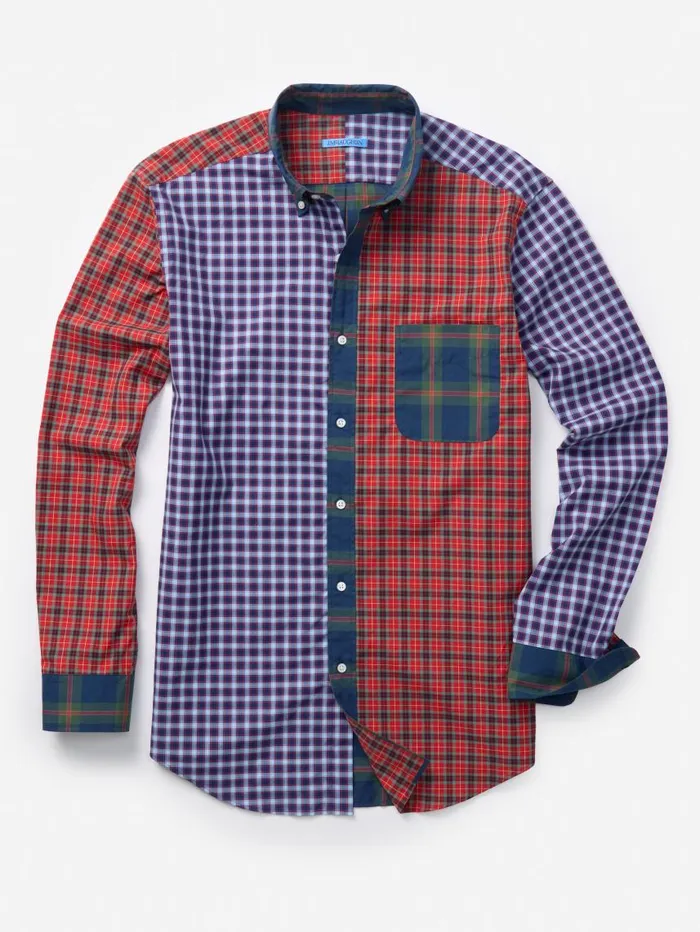 JMcLaughlin Collis Classic Fit Shirt In Plaid Multi Color Men Shirts JMcLaughlin Collis Classic Fit Shirt In Plaid Multi Color Men Shirts