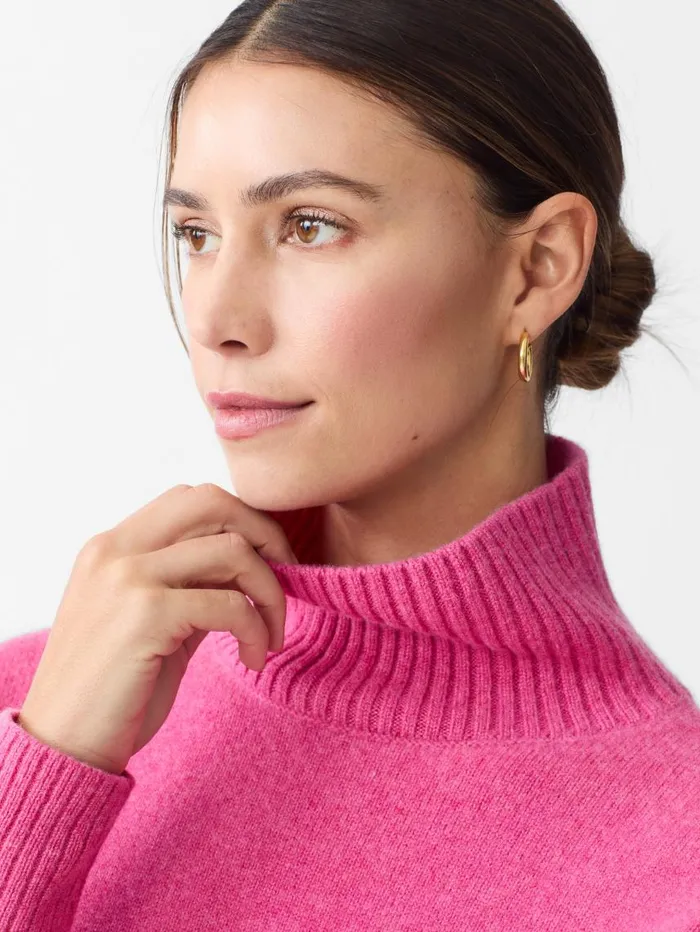 JMcLaughlin Dina Cashmere Turtleneck Heather Blush Women Sweaters JMcLaughlin Dina Cashmere Turtleneck Heather Blush Women Sweaters