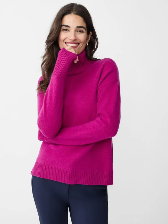 JMcLaughlin Dina Cashmere Turtleneck Violet Women Sweaters