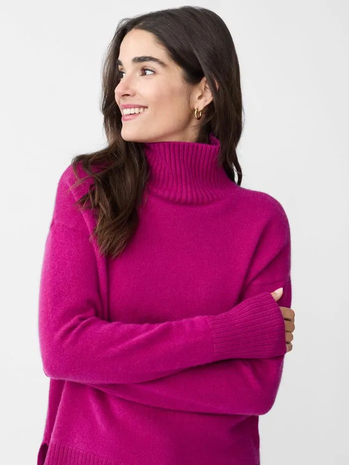 JMcLaughlin Dina Cashmere Turtleneck Violet Women Sweaters JMcLaughlin Dina Cashmere Turtleneck Violet Women Sweaters