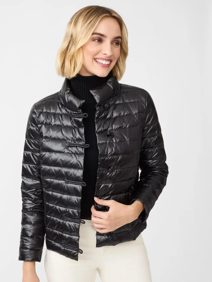 JMcLaughlin Hayes Puffer Jacket Shiny Black Women Jackets and Outerwear JMcLaughlin Hayes Puffer Jacket Shiny Black Women Jackets and Outerwear