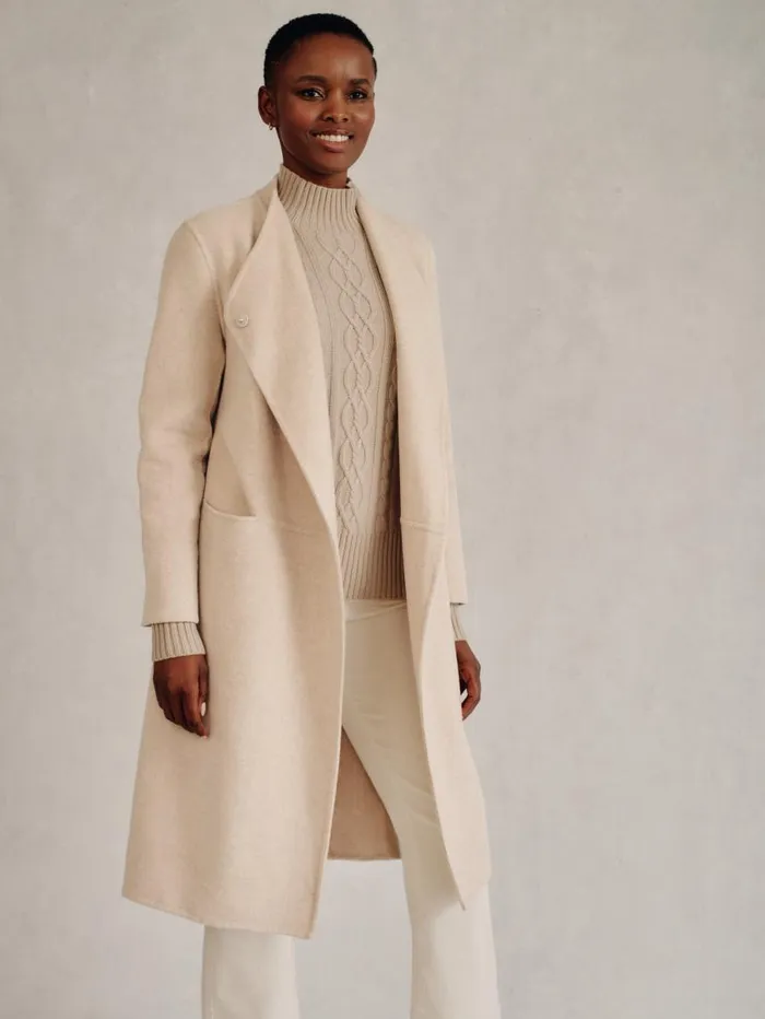 JMcLaughlin Iryna Wool Coat Sand Women Jackets and Outerwear
