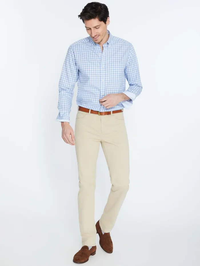 JMcLaughlin Parker 5Pocket Straight Pants In Stretch Cotton Sateen Stone Men Pants JMcLaughlin Parker 5Pocket Straight Pants In Stretch Cotton Sateen Stone Men Pants