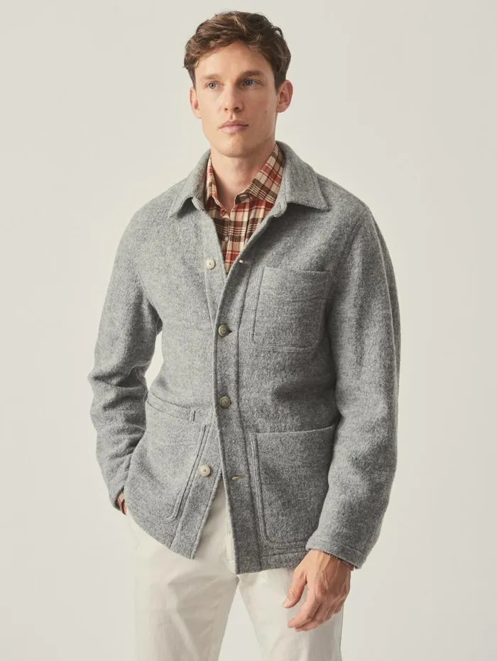 JMcLaughlin Weekender Jacket Light Gray Men Jackets and Outerwear