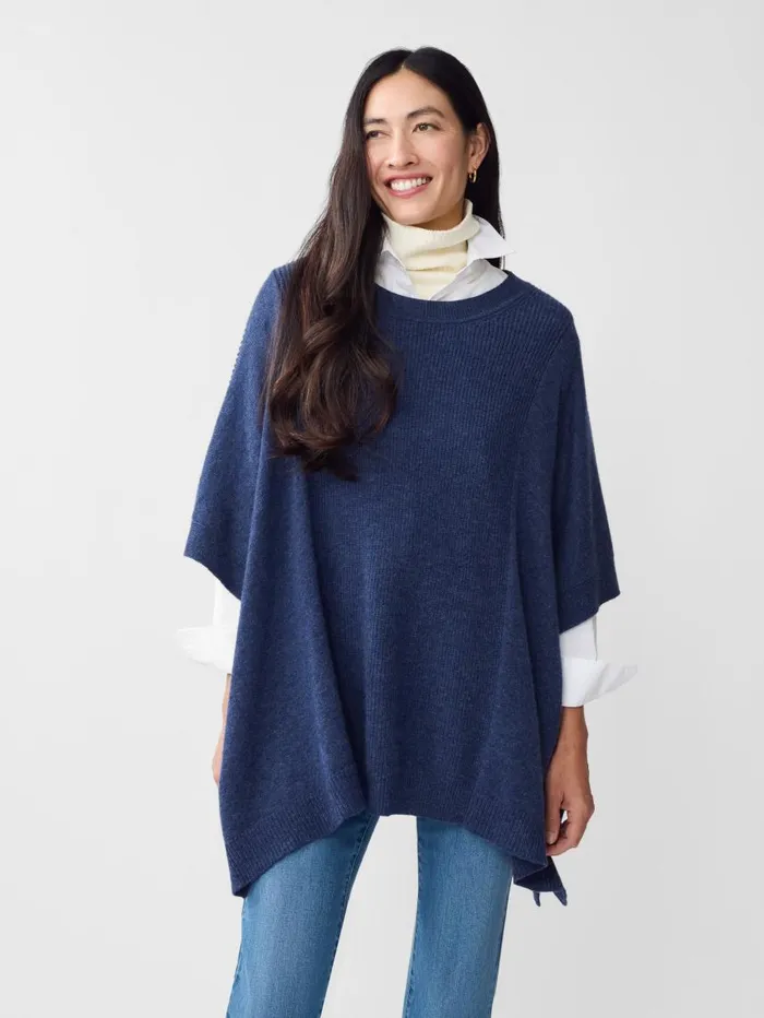 JMcLaughlin Yolanda Cashmere Poncho Denim Women Jackets and Outerwear