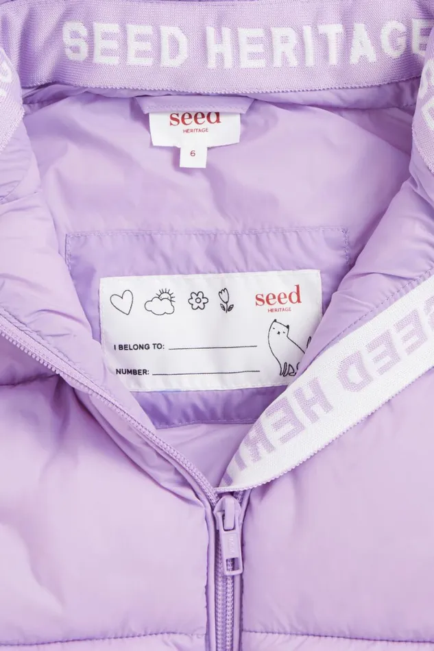 Jackets and Vests Girl Seed Heritage Core Puffer Vest Lilac