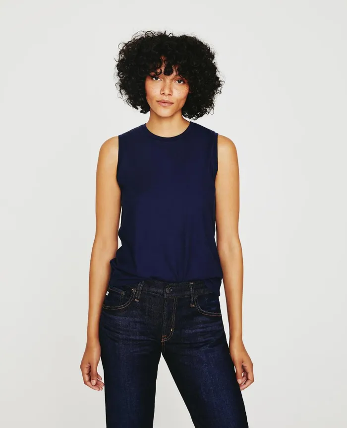 Jagger Muscle Tank Deep Navy Women AG Jeans Tees and Tanks Jagger Muscle Tank Deep Navy Women AG Jeans Tees and Tanks