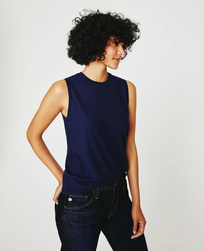 Jagger Muscle Tank Deep Navy Women AG Jeans Tees and Tanks Jagger Muscle Tank Deep Navy Women AG Jeans Tees and Tanks