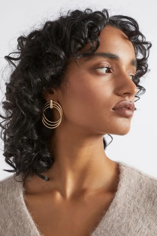 Jewellery Woman Seed Heritage Layered Circle Earring Gold