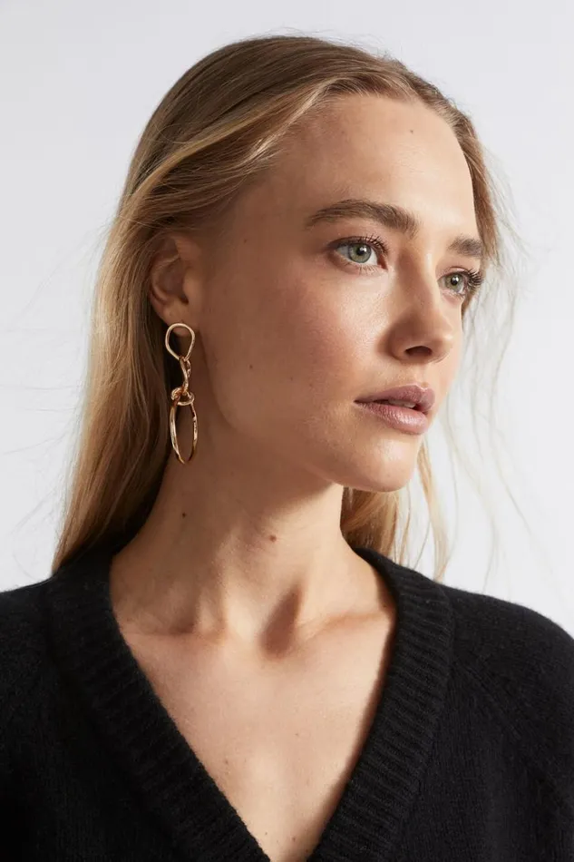 Jewellery Woman Seed Heritage Loop Knot Earring Gold