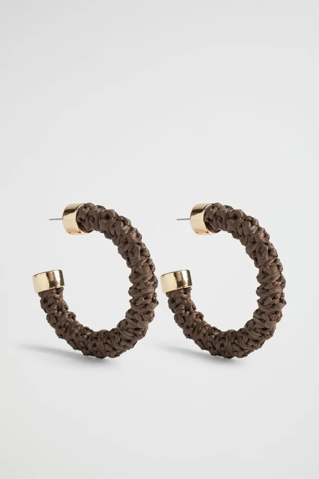 Jewellery Woman Seed Heritage Raffia Hoop Deep Raisin