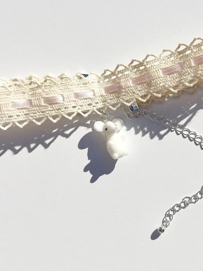 Jewelry Shop Lisa Says Gah Lace Glass Rat Choker
