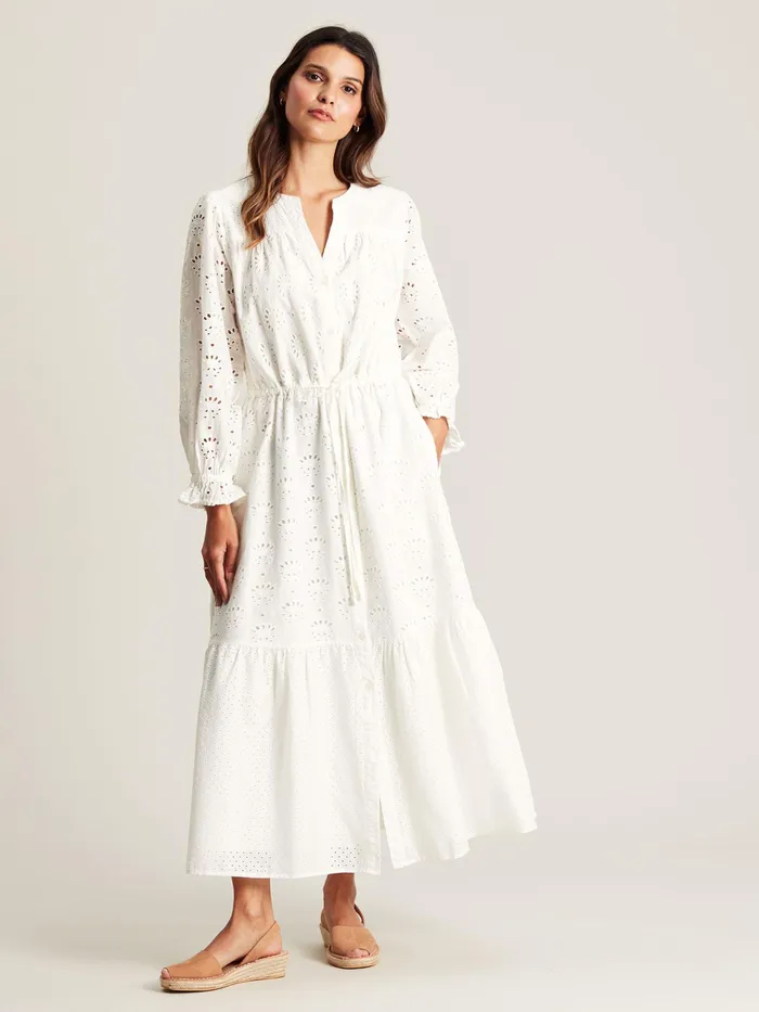 Joules Dresses Chalk White Broderie Dress 8211 Women