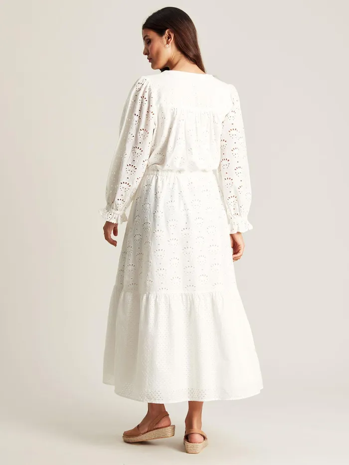 Joules Dresses Chalk White Broderie Dress 8211 Women