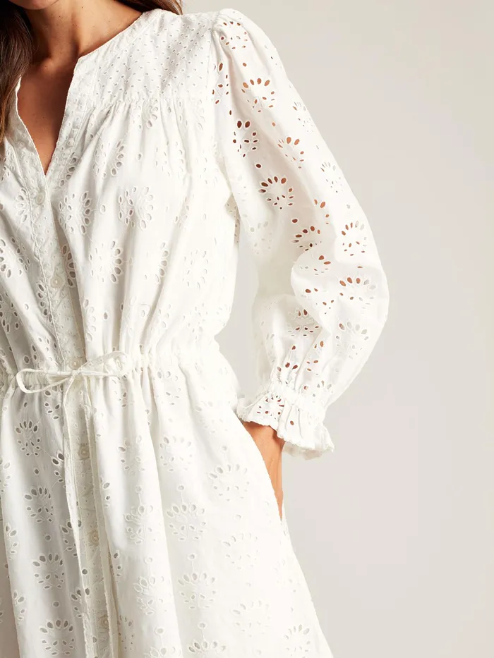 Joules Dresses Chalk White Broderie Dress 8211 Women