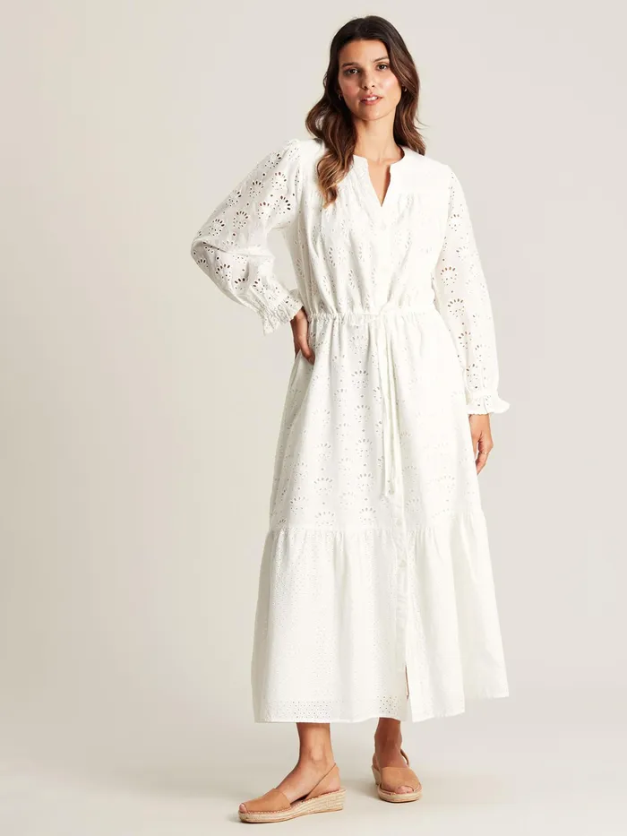 Joules Dresses Chalk White Broderie Dress 8211 Women