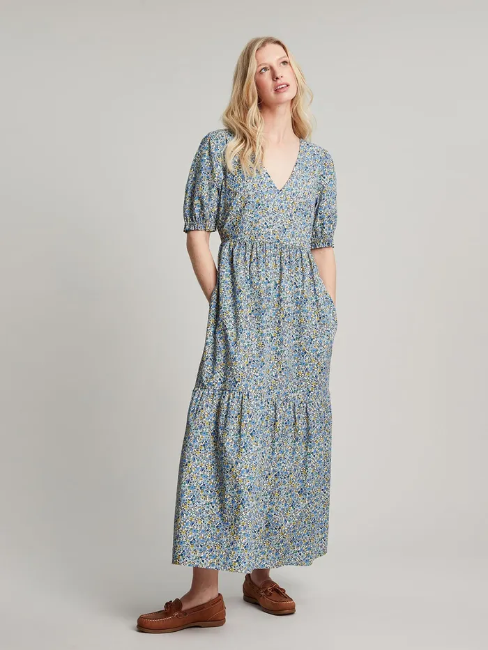 Joules Dresses Cream Aura Tiered Cotton Dress 8211 Women