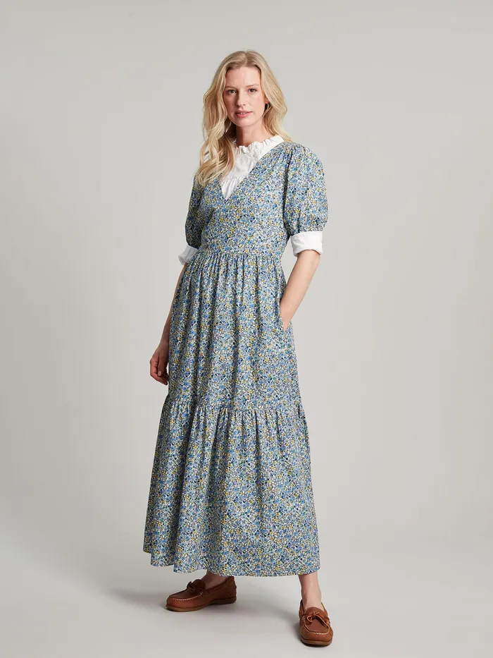 Joules Dresses Cream Aura Tiered Cotton Dress 8211 Women