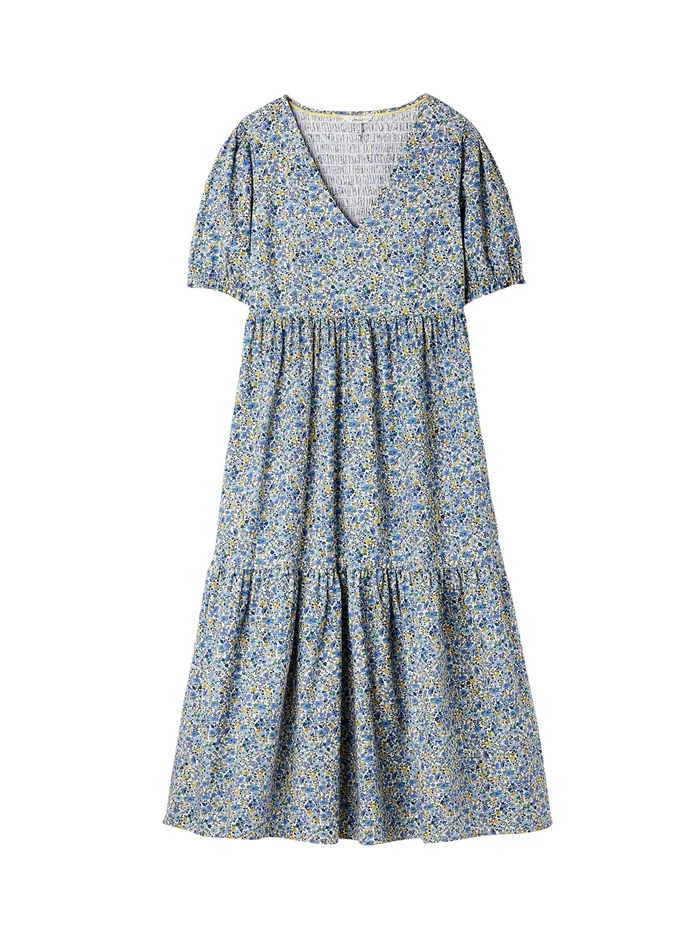 Joules Dresses Cream Aura Tiered Cotton Dress 8211 Women