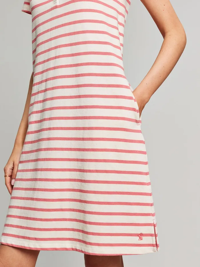 Joules Dresses Pink Henley Button Down ALine Dress 8211 Women