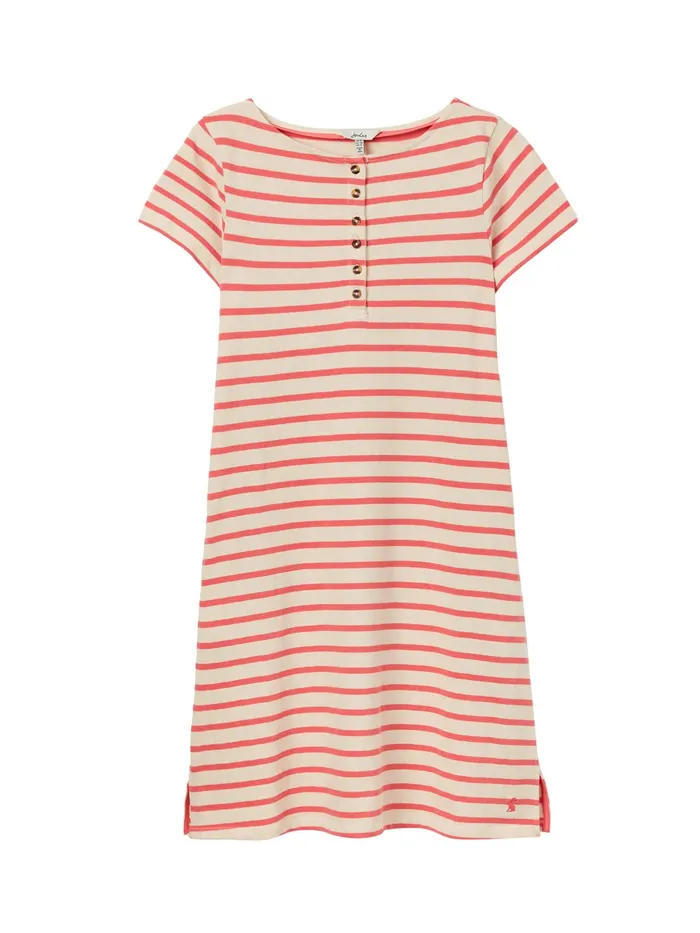 Joules Dresses Pink Henley Button Down ALine Dress 8211 Women