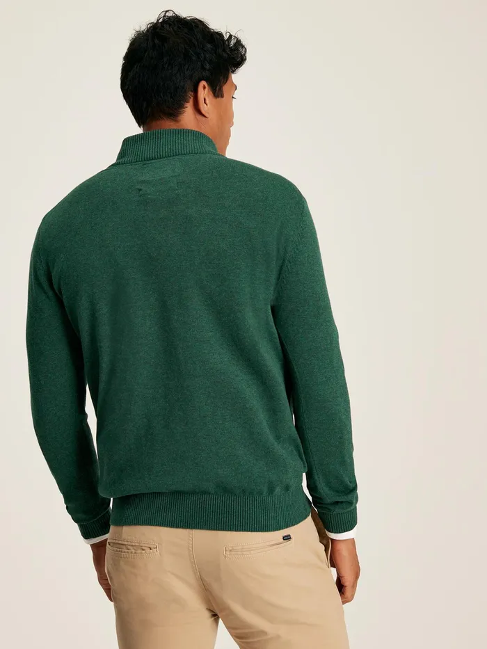 Joules Knitwear Green Knitted Quarter Zip Jumper 8211 Men