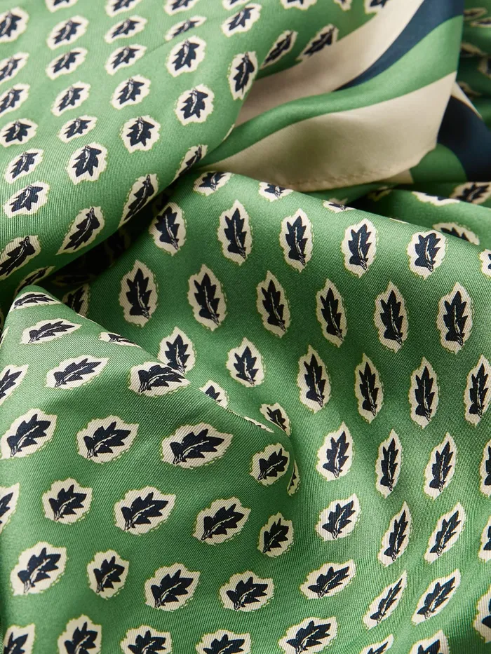 Joules Scarves Green Printed Long Silk Scarf 8211 Women