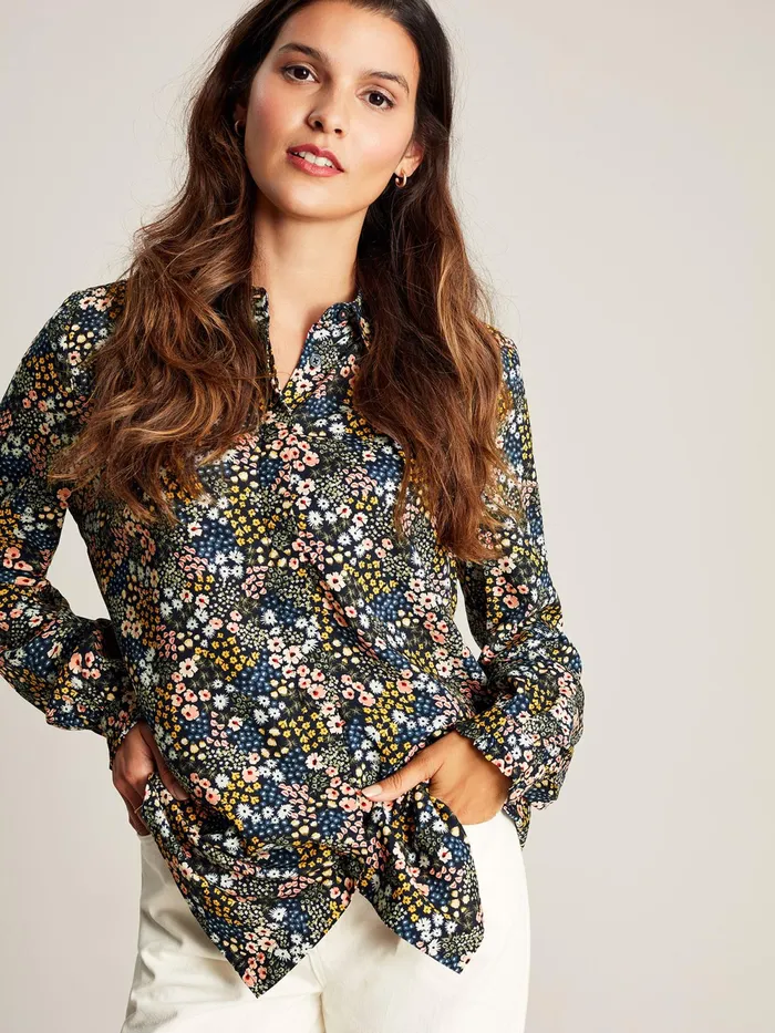 Joules Shirts and Blouses Blue Kalina Concealed Placket Shirt 8211 Women