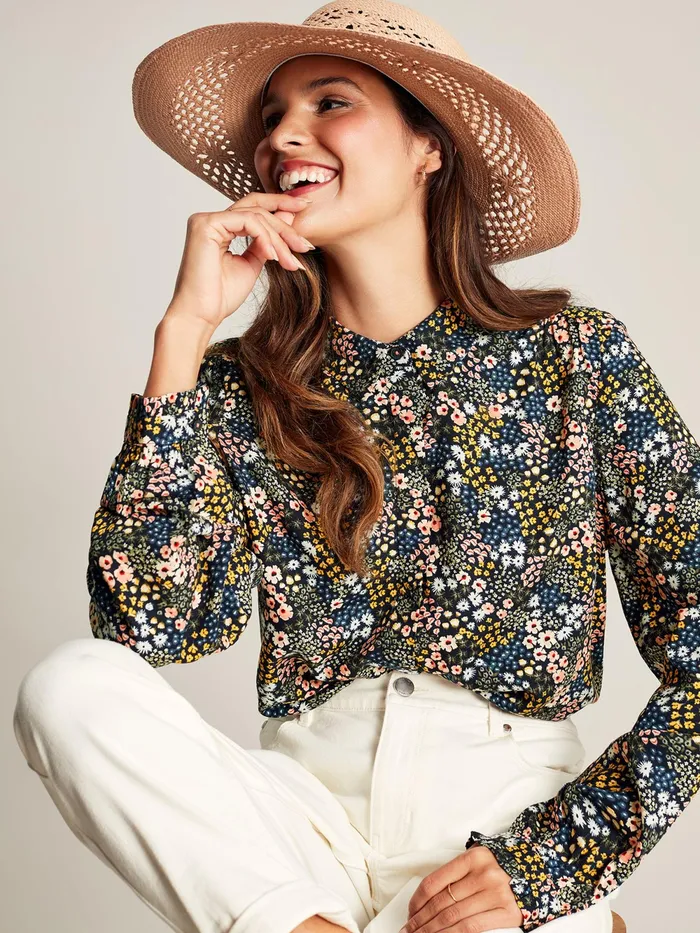Joules Shirts and Blouses Blue Kalina Concealed Placket Shirt 8211 Women