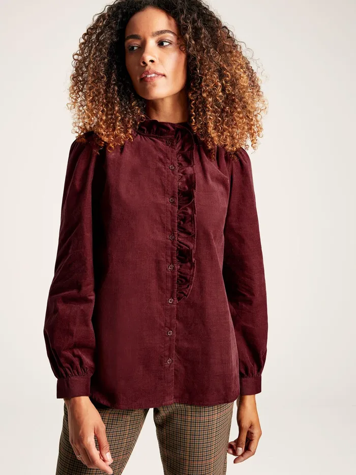 Joules Shirts and Blouses Burgundy Red Cord Blouse 8211 Women