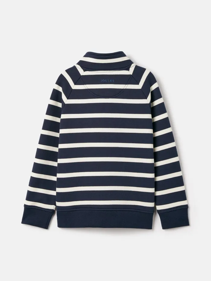 Joules Sweatshirts and Hoodies Navy Striped Quarter Zip Sweatshirt 8211 Boys