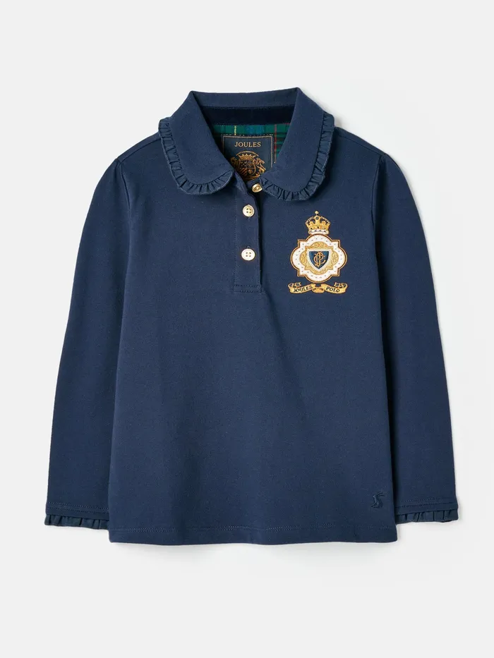 Joules Tops and Tshirts Navy Blue Long Sleeved Polo Shirt 8211 Girls