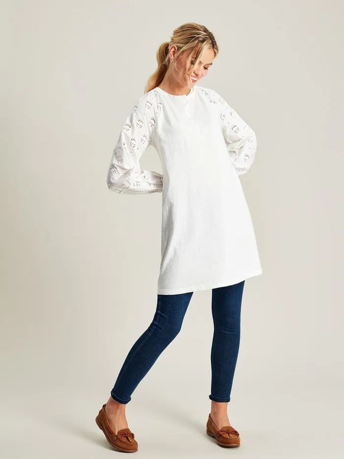 Joules Tops White BroderieJersey Tunic 8211 Women