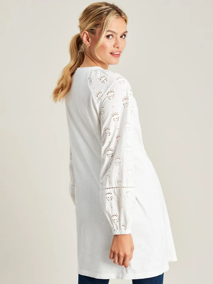 Joules Tops White BroderieJersey Tunic 8211 Women