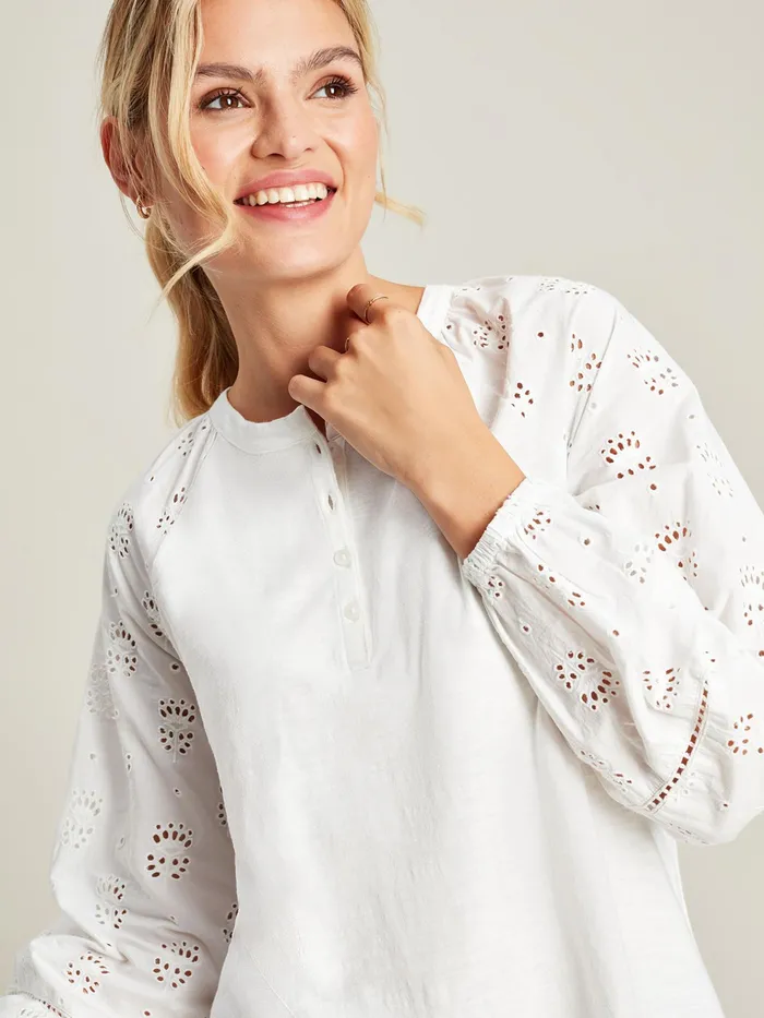 Joules Tops White BroderieJersey Tunic 8211 Women